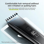 Hair Clippers for Men and Kids Adjustable Length Trimmer Haircut Professional Haircuts Tool Grooming 6 Kit LED Screen Display Fast Charge for Family Black