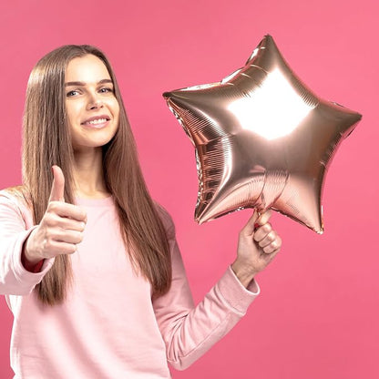 MEETINGU Rose Gold Metallic Balloons, 18 Inch Rose Gold Star Mylar Balloons 10 - Image 6