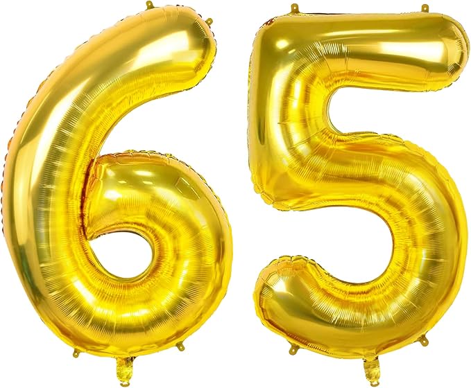 Number 65 Balloons for 65th Birthday Party Decorations, 0-100 Large No.65 by Joycard