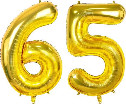 Number 65 Balloons for 65th Birthday Party Decorations, 0-100 Large No.65 by Joycard