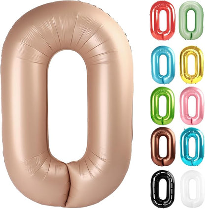 Light Brown Number 0 Balloon 40 Inch by IWERP