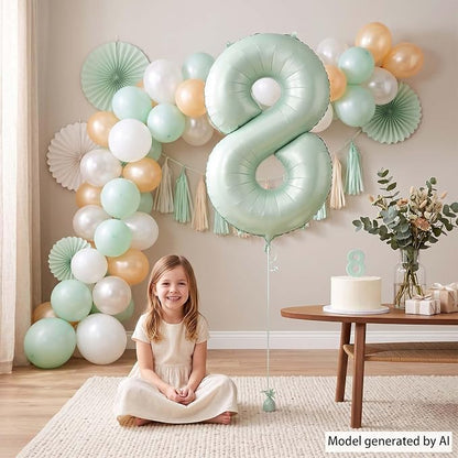 Olive Green Number 8 Balloon 40 Inch, Focal Prop - Image 2