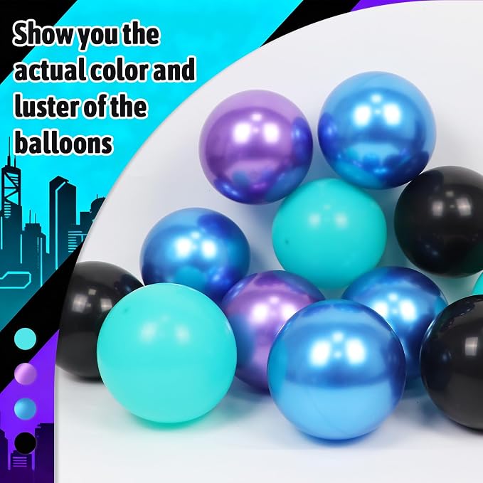 60pcs Blue and Purple Balloons 12inch - Image 4