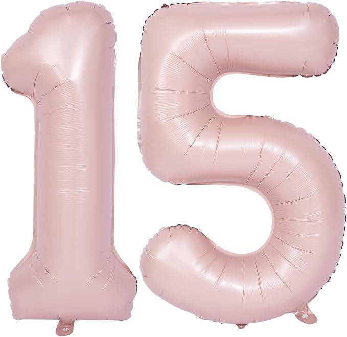 40 In Matte Pink Number Balloons Helium Foil Mylar Balloon Party Digital 15 | by Exquisitehighqualitypartydecorationstomeetyoureveryneed%EF%BC%81