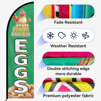 Farm Fresh Eggs Feather Flag - Image 6