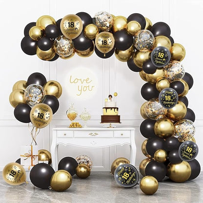Black Gold 13th Birthday Balloons Pack of 15 Boys Girls Happy 13th Birthday - Image 7