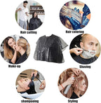Waterproof unisex-adult Hair Dye Cape,Short Comb-Out Capes for Hair Stylist,Makeup Apron for Hair Color,
