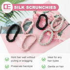 6Pcs Silk Hair Ties Small 22 Momme 100% Pure Mulberry Silk Scrunchies for Women Girls Thin Skinny Hair Sleep Scrunchies No Damage(Color 05)