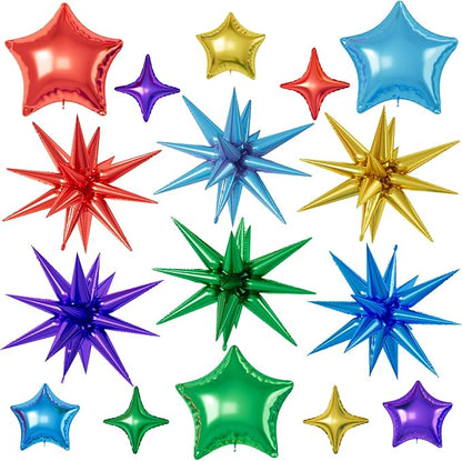 Colorful Star Balloons, 22/18/10 Inch Foil Rainbow Balloons by Sowide