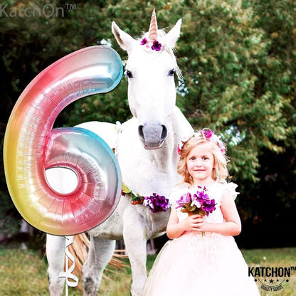 KatchOn Rainbow Number 6 Balloon 40 Inch - Image 7