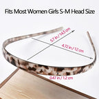 2 Pack Leopard Print Eyewear Hairbands - Comfortable Fashion Skinny Headbands, Brown, Black