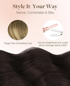 GOO GOO Invisi Edge Tape in Hair Extensions Human Hair, 2/6/18 Balayage Brown to Dirty Blonde, 20pcs 20inch 50g, Virgin Remy Hair, Seamless Injected Tape, Natural Look