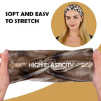 LOTUS78, Pack of 6 Wide Headbands for Women Non Slip, Fashionable Sports Hair Bands for Women's Hair, Soft Elastic Stretchy Head bands, Yoga Workout Headbands for Women Daily Fashion (Safari)