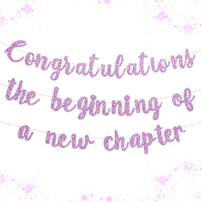 Pre-Strung Congratulations Banner New Chapter & Journey Hanging Garland Glitter by Unknown