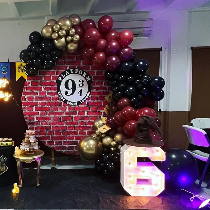 Burgundy and Gold Balloon Arch Kit - Image 6