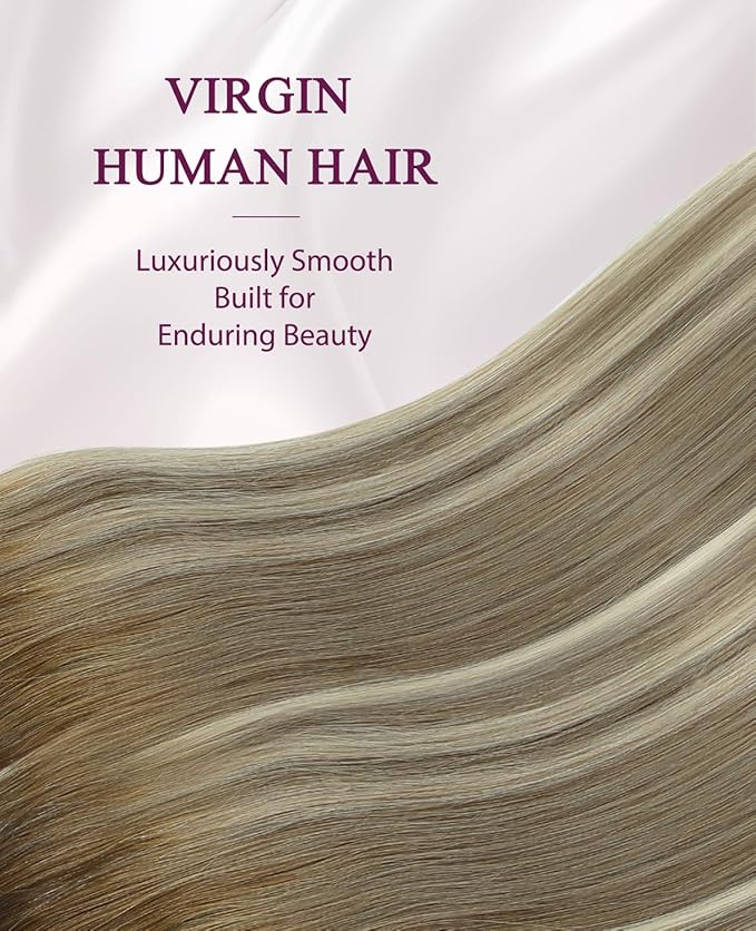 Pinkpearl Invisible Tape in Hair Extensions Human Hair, 20pcs 20inch 55g #3/8/22 Balayage Walnut Brown to Ash Brown and Golden Blonde Injection Tape in Extensions Real Remy Human Hair Injected