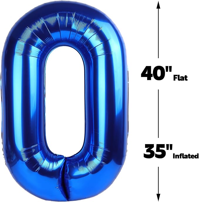 Giant Navy Blue 10 Balloon Number 40 Inch, 10 Number Balloons Birthday Supplies - Image 3