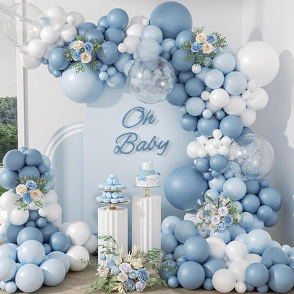 119pcs Dusty Blue Balloon Arch Garland Kit by Vicduotex