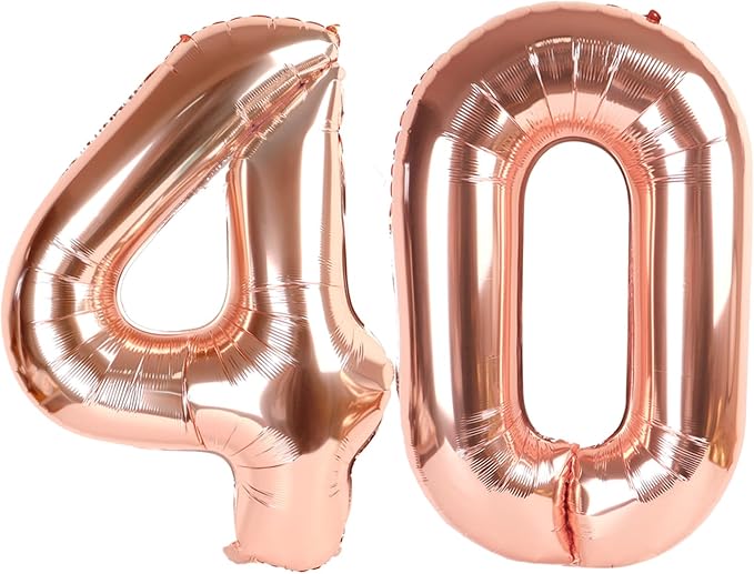 Rose Gold Number 40 Balloon 40 Inch by IWERP