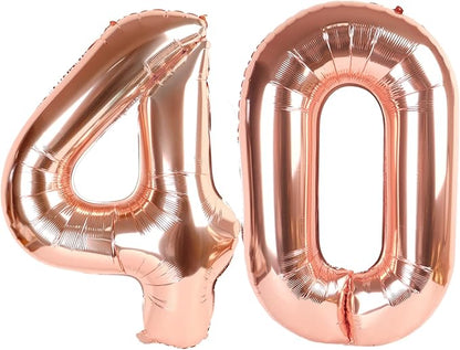 Rose Gold Number 40 Balloon 40 Inch by IWERP