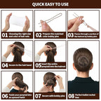 Teenitor Hair Nets For Buns, 3 Sizes Hair Bun Nets For Ballet Girls(12, 20, 28 Inch), 80pcs U Shape Bobby Pins and 40pcs Hairnets For Dance Buns Maker, Tan Brown