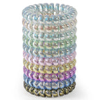 JessLab Spiral Hair Ties for Women, 10-Pack Traceless No-Damage Ponytail Holders, Coils Hair Bands for Girls, Assorted Colors