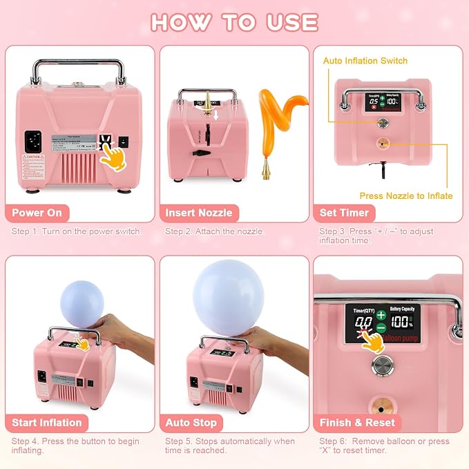 IDAODAN Electric Balloon Pump, Portable Electric Balloon Blower Machine - Image 3