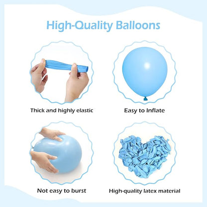 FOTIOMRG 110pcs Light Blue Balloon Garland Arch Kit, 18 12 10 5 inch Light Blue - Image 3