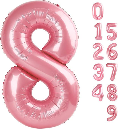 Number 8 Balloons 40 Inch for 8 18 Birthday Party Decorations, Pastel Pink | by Mluchee