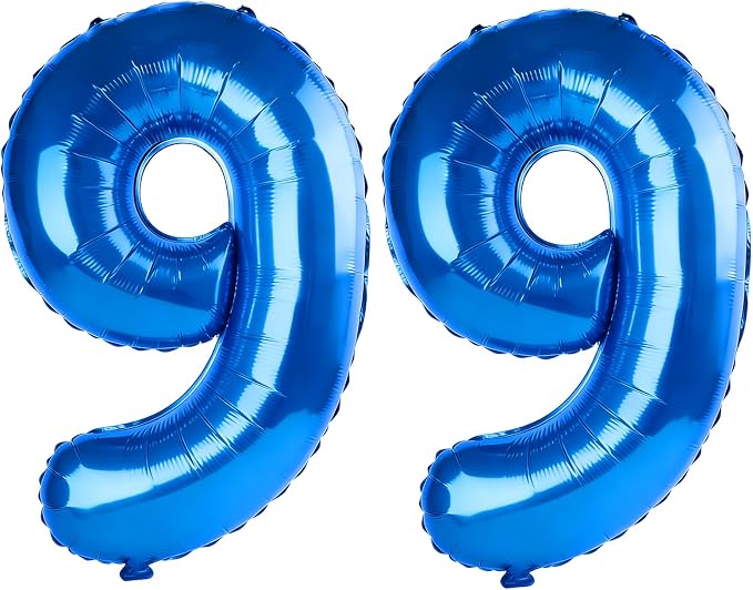 40 Inch Number 99 Balloons for 99th Birthday Party Decorations, 0-100 Dark Blue by FOBELEC