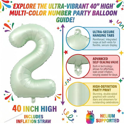 40 Inch Olive Green Number 20 Balloon - Image 2