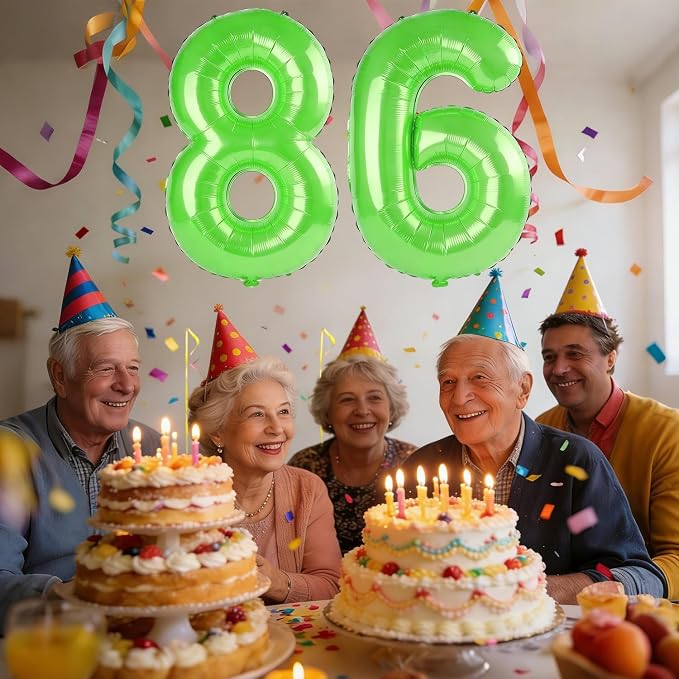 40 Inch Number 86 Balloons for 86th Birthday Party Decorations, 0-100 Fruit - Image 2