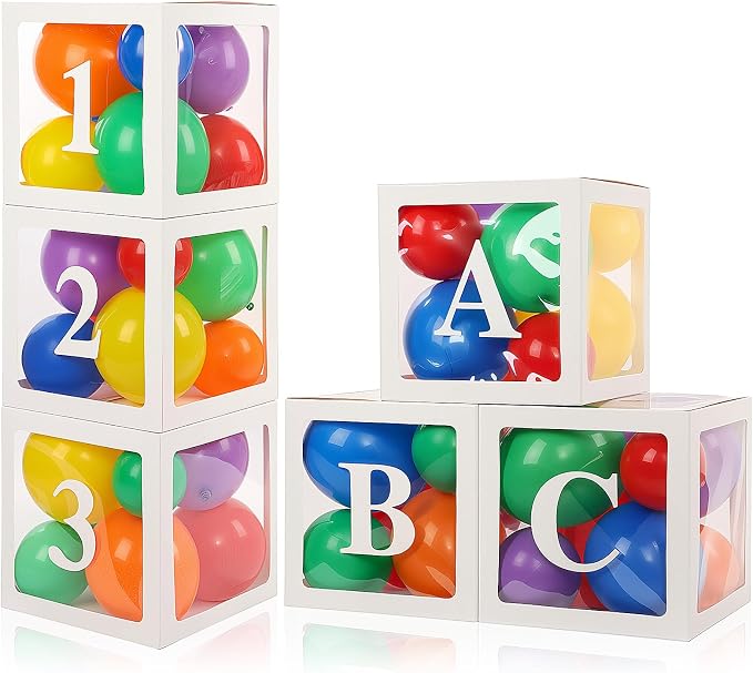 Zhanmai 6 Pcs Abc and 123 Balloon Boxes by Zhanmai