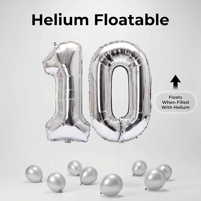 Number 10 Balloon Foil Mylar Balloons - Image 6