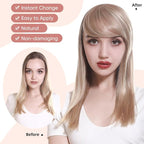 SARLA Platinum Blonde Side Bangs Clip in Hair Extensions Straight Synthetic Hair Bangs for Women