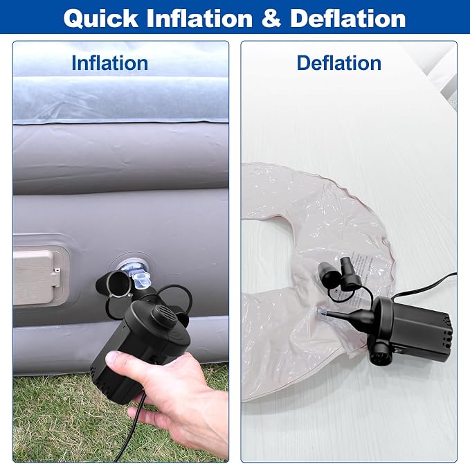 Electric Air Pump for Pool Inflatables: 2 in 1 Inflator Deflator | Portable - Image 5