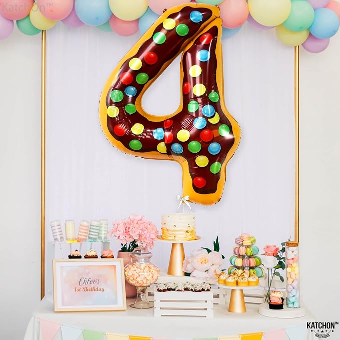 KatchOn Number 4 Balloon 40 Inch, 4 Birthday Decorations | Donut, 4 Balloon - Image 6
