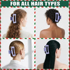 TOCESS Hair Claw Clips for Women - 8PK Large Neutral Matte Square Jumbo Hair Clips for Thick, Thin, Long, Short, Curly Hair Girls, Big Jaw Clip Set for Daily Use (Lavender Purple)