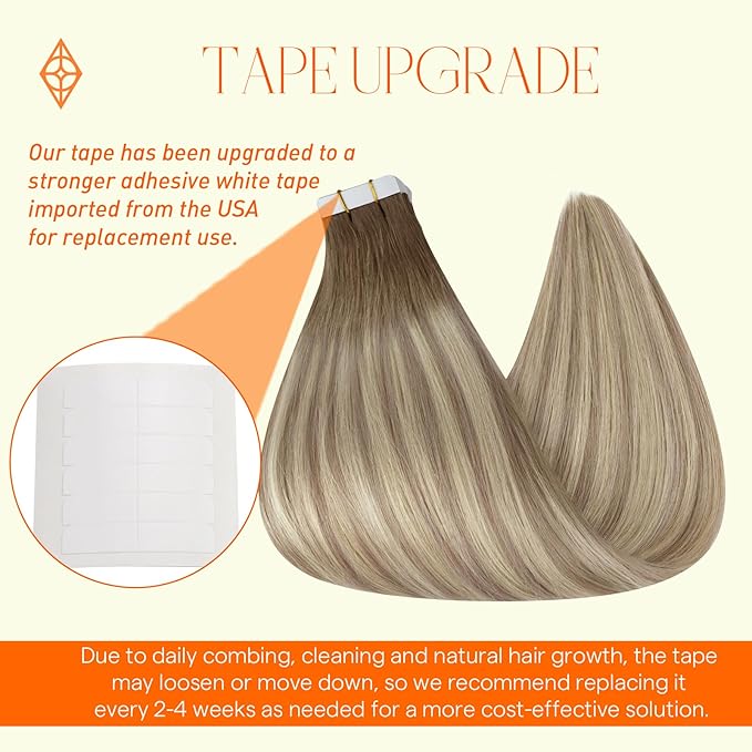 Full Shine Tape in Hair Extensions Human Hair 14Inch Color 8 Fading To 60 Platinum Blonde And 18 Ash Blonde Hair Extensions Tape in 50Gram Seamless Remy Tape in Extensions 20Pcs for Wedding