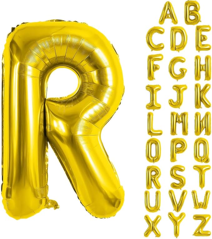 Gold Letter Balloons 40 Inch Large Letter R Balloon Aluminum | Foil Mylar Big by YUNSHANGMO