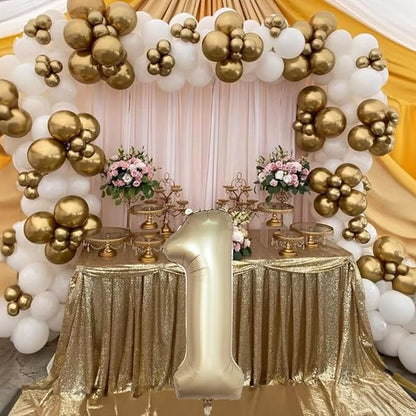 40 Inch Gold Number 1 Balloon for 1st Birthday Decoration, Metallic Light Gold - Image 6