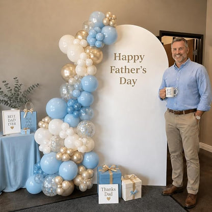 Dusty Blue and Gold Balloons - Image 9