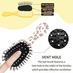 Mini Hair Brush,Cute Detangling Travel Hair Brush,Soft Bristles for Effortless Tangle Removal,Detangler Hairbrush for Women Men Boys Girls Kids Wet Dry All Hair Types (Brown Cow, Mini)