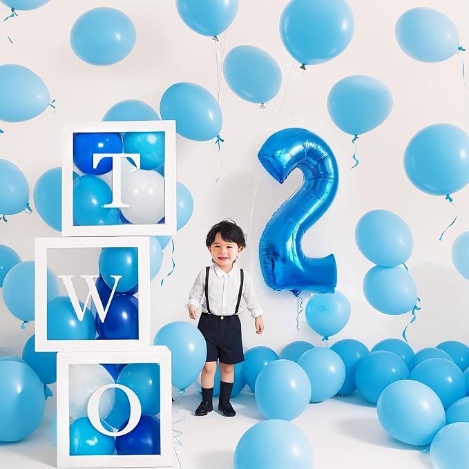 Blue Number 2 Balloon 40 Inch, Big Large Foil Helium Number Balloons, Jumbo - Image 4