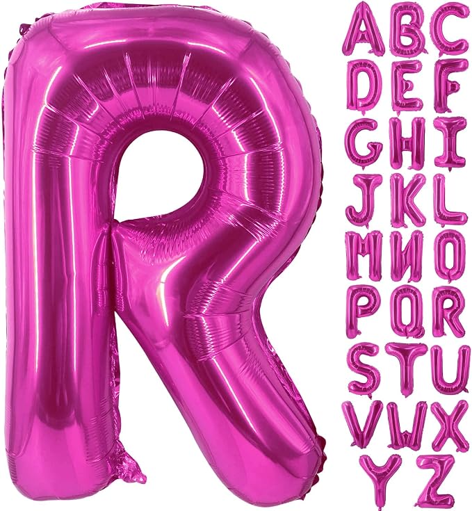 Lovoir 40 Inch Large Hot Pink Letter R Balloons Big Size Jumbo Mylar Foil by Lovoir
