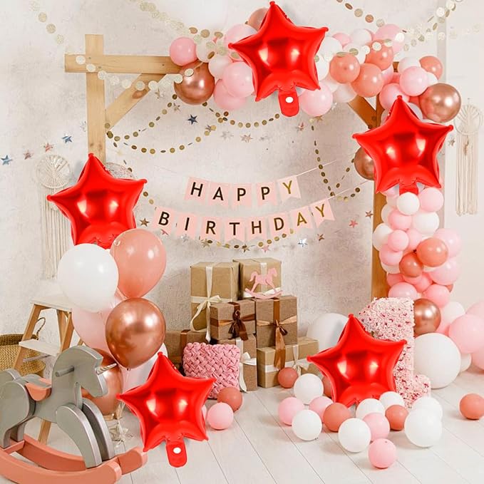 50 Pcs Star Balloons, 10 Inch Red Star Foil Balloons, Stars Shaped Balloon - Image 3