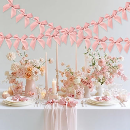 2pcs Bow Garland Banner, Ribbon Bow Party Decorations - Image 7