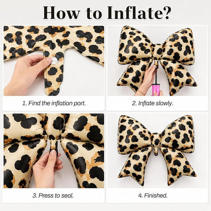 Cheetah Print Bow Balloons 3pcs, Cheetah Leopard Print Birthday Party - Image 7