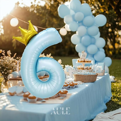 AULE 40 Inch Big Light Blue 6 Balloon Number - Image 5