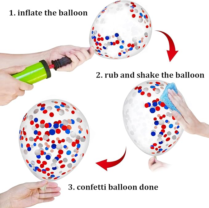 50 Party Balloons Red White Blue Balloons 12 Inches July 4th Birthday Latex - Image 7